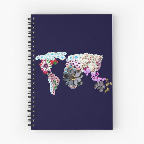 Item preview, Floral world map designed and sold by cizito.