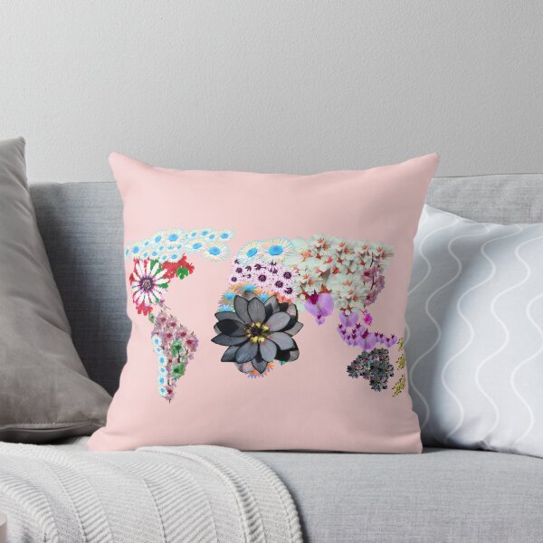 Item preview, Floral world map designed and sold by cizito.