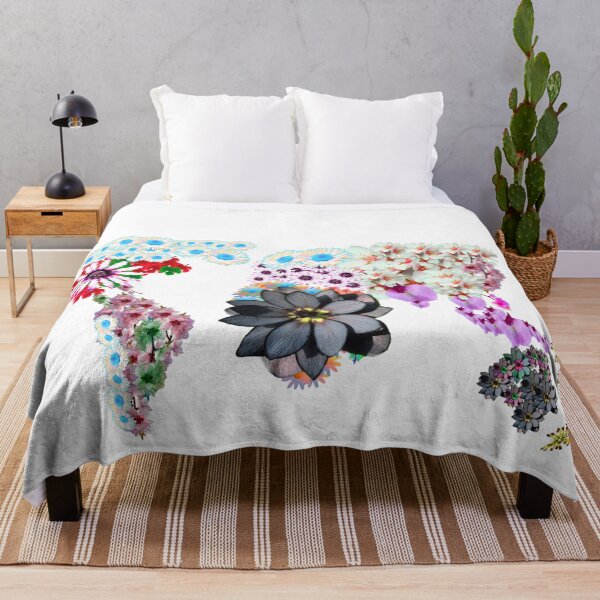 Item preview, Floral world map designed and sold by cizito.