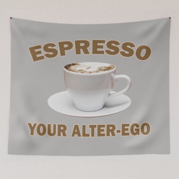 Artikelvorschau, Espresso dein Alter Ego. Zitat und Kaffeegrafik. entworfen und verkauft von lightnshadow1.