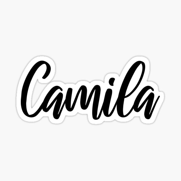 Caligrafía de escritura a mano del nombre de Camila Pegatina