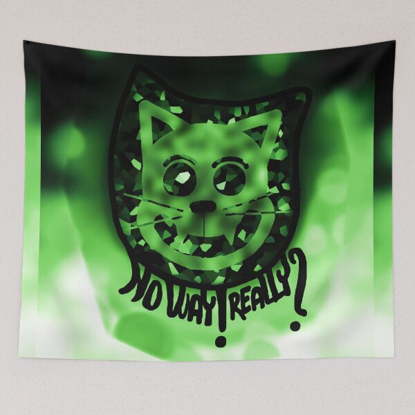 Item preview, No Way! Really? - Grinning Cat (Toxic Green) designed and sold by zazuzanta.