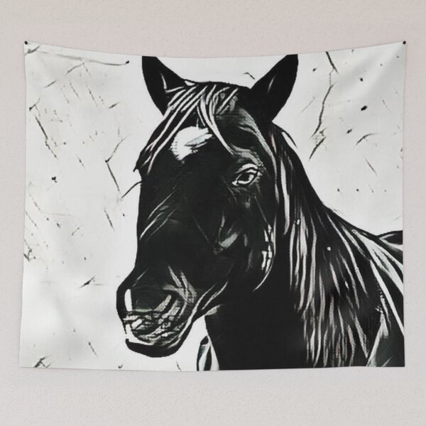 Item preview, Black Horse on White designed and sold by LisaMPierce1990.