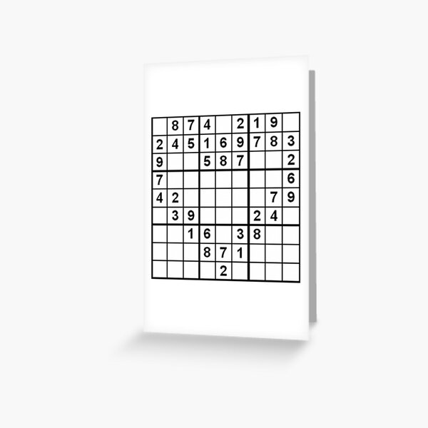 sudoku birthday card