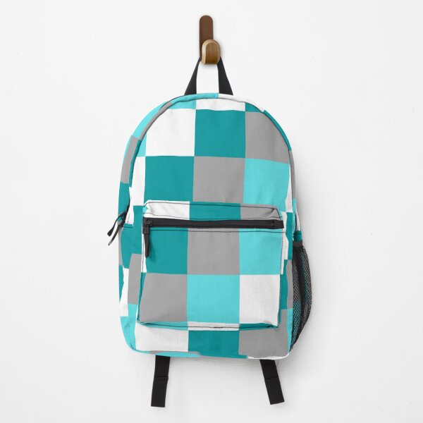 Item preview, Modern Checkered Pattern in Turquoise, White and Grey designed and sold by NavyOx.