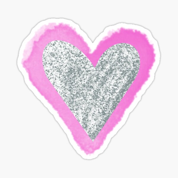 Pink glitter heart - PRINTED IMAGE Sticker for Sale by Mhea