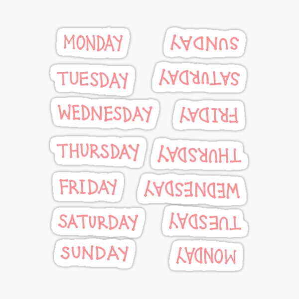 Days of the Week Sticker for Sale by frumiosity