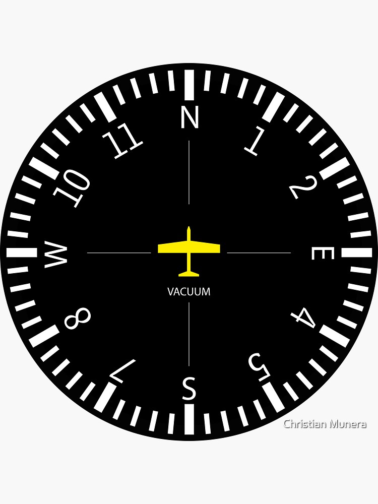 "Aviation compass for pilots" Sticker by PilotsFactory Redbubble