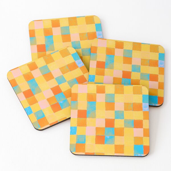 Item preview, Abstract happy summer colours square pattern checkered designed and sold by Marilena Strambu.