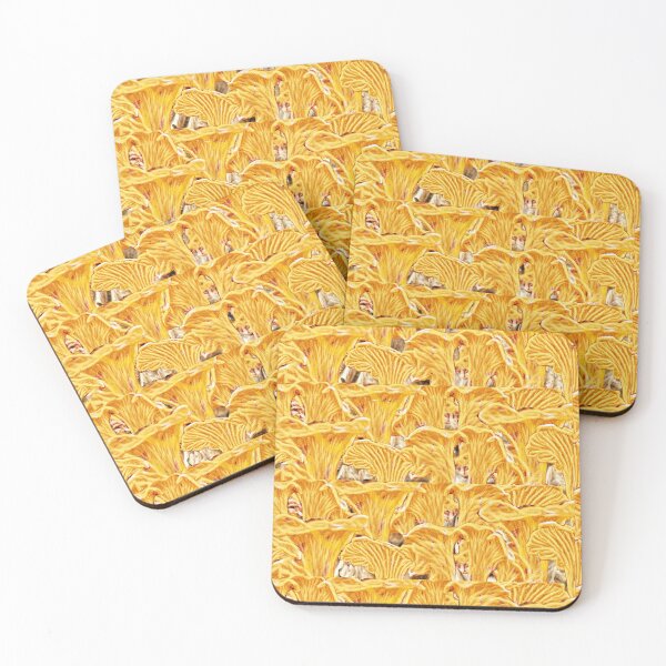 Item preview, Mushrooms Chanterelles Yellow Abstract Background Color trend 2021  designed and sold by Maria Mihailova.