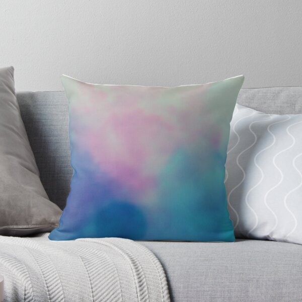 Shades of Blue and Pink Throw Pillow