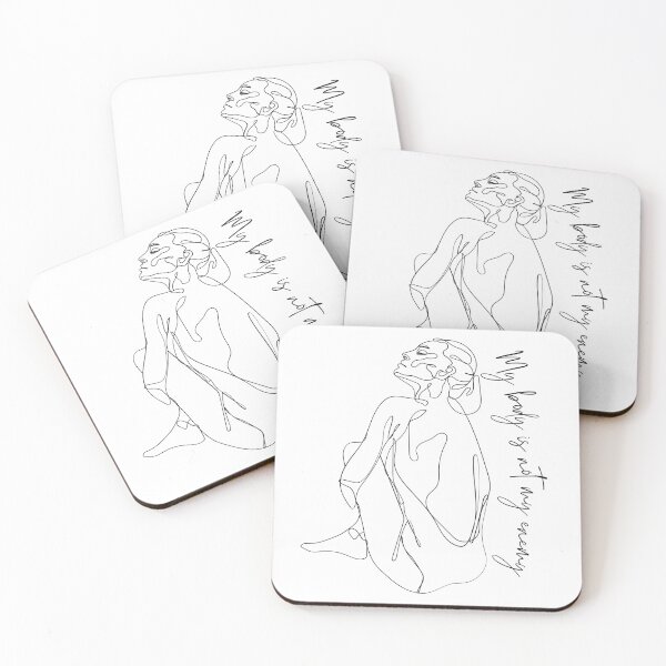 Item preview, Line Art Affirmation: My Body is Not The Enemy designed and sold by ThoughtJumble.