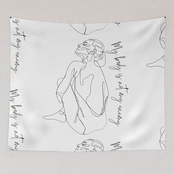 Item preview, Line Art Affirmation: My Body is Not The Enemy designed and sold by ThoughtJumble.