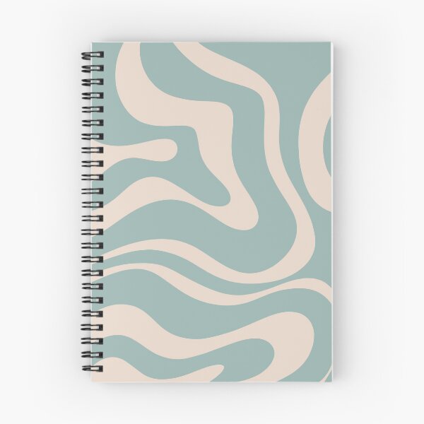 Item preview, Retro Modern Liquid Swirl Abstract Pattern Square in Pale Celadon Blue and Buff designed and sold by kierkegaard.
