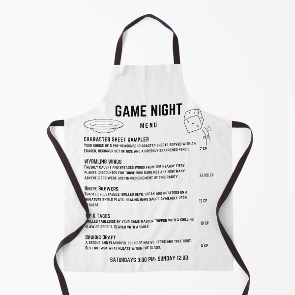 Item preview, 3 course Menu For Your Next Game Night designed and sold by rollinitiative.