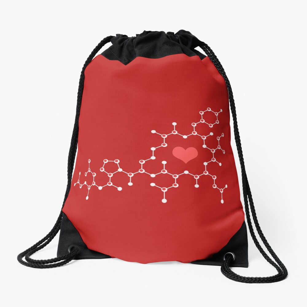 Oxytocin Red Drawstring Bag