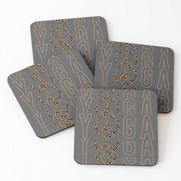 Item preview, Animal print yoga with peace vector-cute leopard cheetah peace prints designed and sold by steven8899.