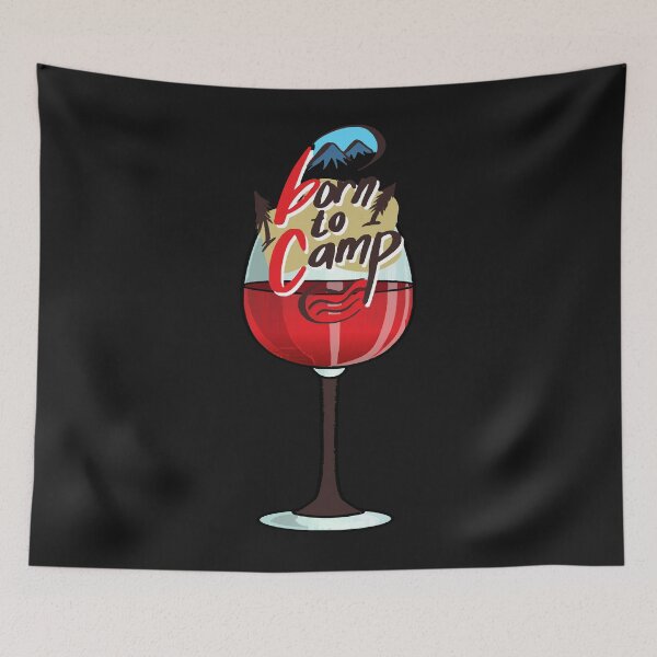 Item preview, Camping and wine. Born to camp and enjoy wine. Camper lover gift idea designed and sold by Hermann1223.