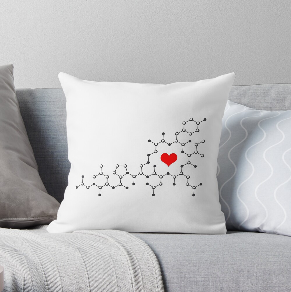 Oxytocin White Throw Pillow