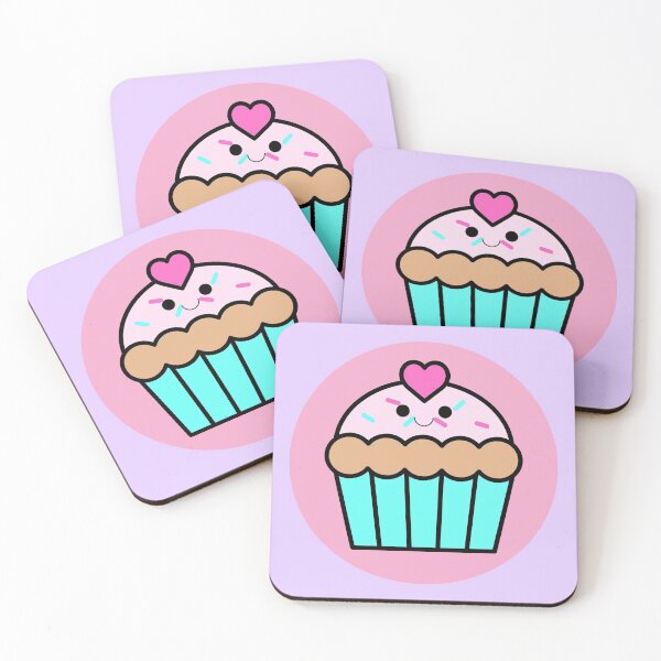 Item preview, Kawaii Pink Cupcake (Lavender BG) designed and sold by ReyelsArt.