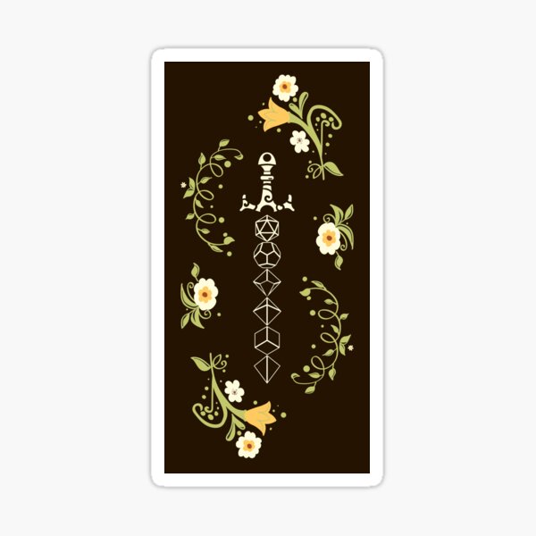 Item preview, Floral Polyhedral Dice Sword designed and sold by pixeptional.