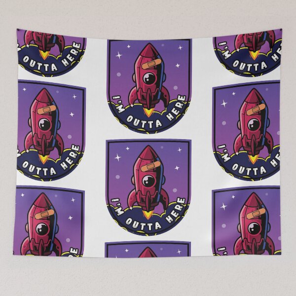 Item preview, Space Rocket Outta Here designed and sold by PapaQaltoon.