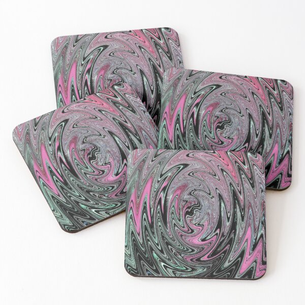 Item preview, A Forest River Dances Through this Abstract Digital Work in Pink and Green designed and sold by BeceroCreations.