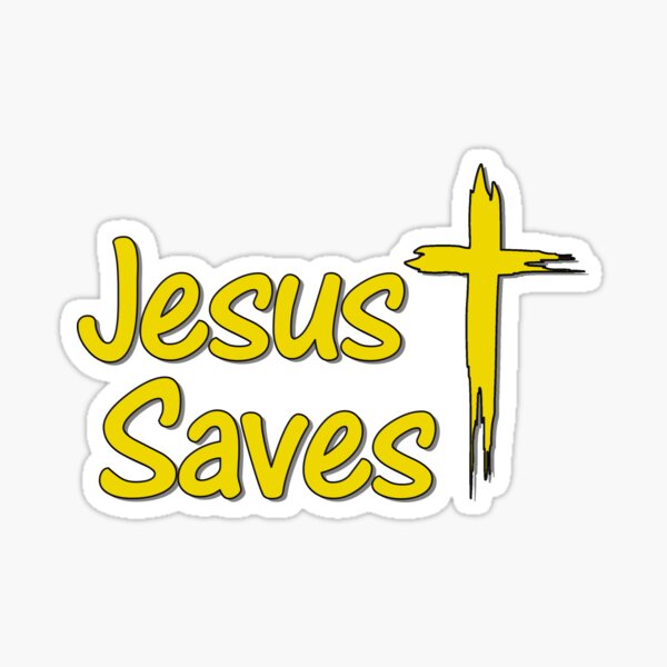 Item preview, Jesus Saves with Cross in Gold Letters 2 designed and sold by WLHmedia.com .