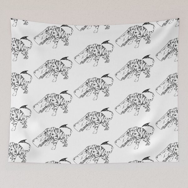 Item preview, Ahab Tiger (Black and White) designed and sold by skullahton.