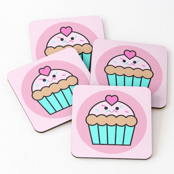 Item preview, Kawaii Pink Cupcake (Pastel Pink BG) designed and sold by ReyelsArt.