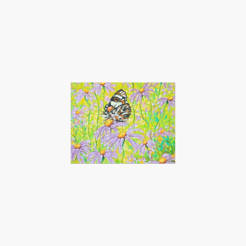 Happiness is a Butterfly Sitting in a Flower Patch Jigsaw Puzzle