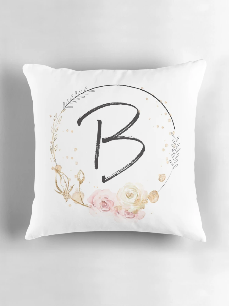 Thumbnail 3 of 4, Pillow, Letter B - Roses designed and sold by Rionda.