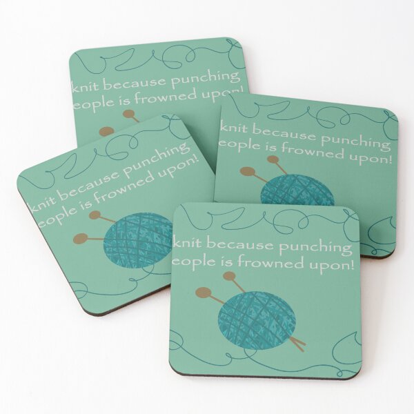 Item preview, I Knit Because Punching People is Frowned Upon! designed and sold by yarnandstitch.