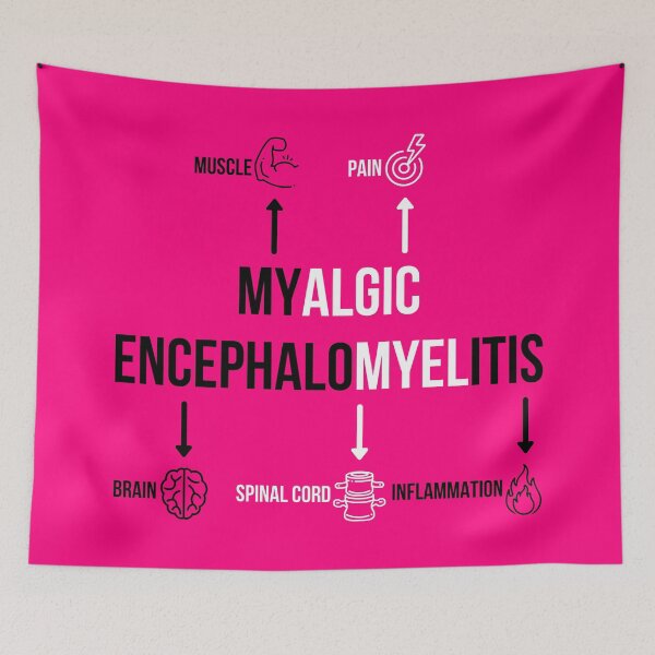 Item preview, ME/CFS Awareness: Black and White on Pink Myalgic Encephalomyelitis Definition Diagram  designed and sold by Chantelle  Spies.