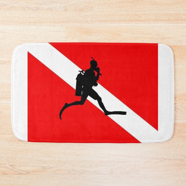 Item preview, Jumping Scuba Diver Down Flag Snorkeling Diving Snorkeler Aquanaut Swimmer Deep-sea Diver designed and sold by prohockeylabs.