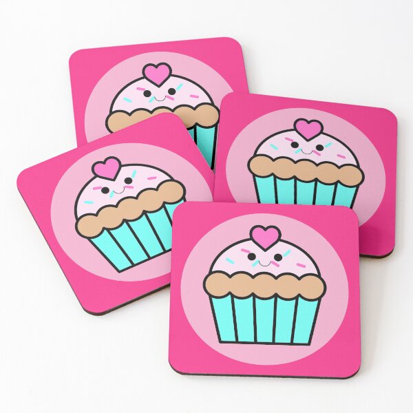 Item preview, Kawaii Pink Cupcake (Electric Pink BG) designed and sold by ReyelsArt.