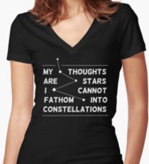 "my thoughts are " quote black Women's Fitted V-Neck T-Shirt