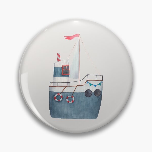 Item preview, Cute Watercolor Blue Ship #1 designed and sold by SalahBlt.