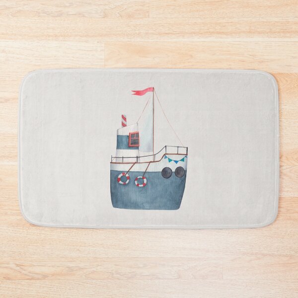 Item preview, Cute Watercolor Blue Ship #1 designed and sold by SalahBlt.