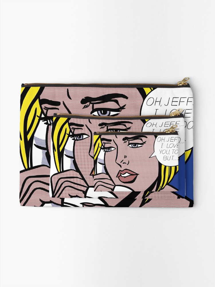 Alternate view of Oh, Jeff...I Love You, Too...But... by Roy Lichtenstein  Zipper Pouch