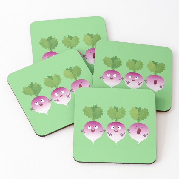 Item preview, Cute turnip vegetable trio singing cartoon designed and sold by FrogFactory.