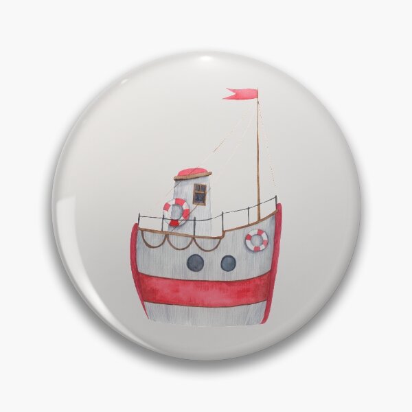 Item preview, Cute Watercolor Red Ship #2 designed and sold by SalahBlt.