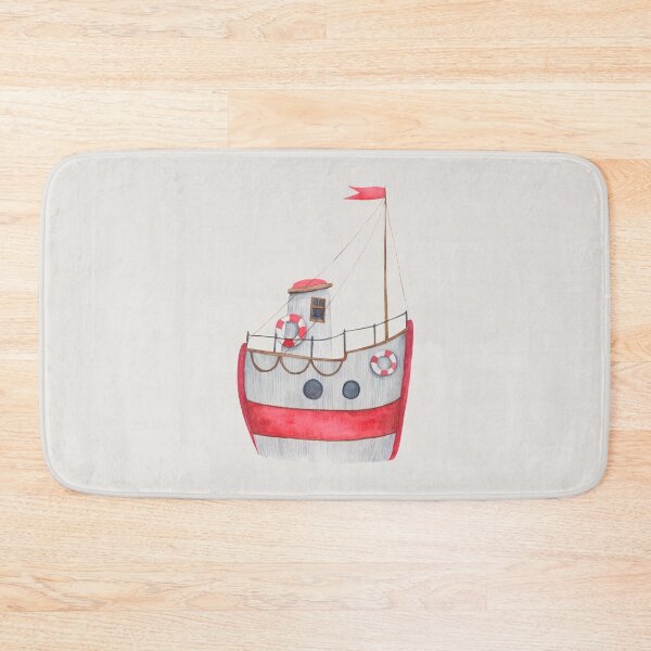 Item preview, Cute Watercolor Red Ship #2 designed and sold by SalahBlt.