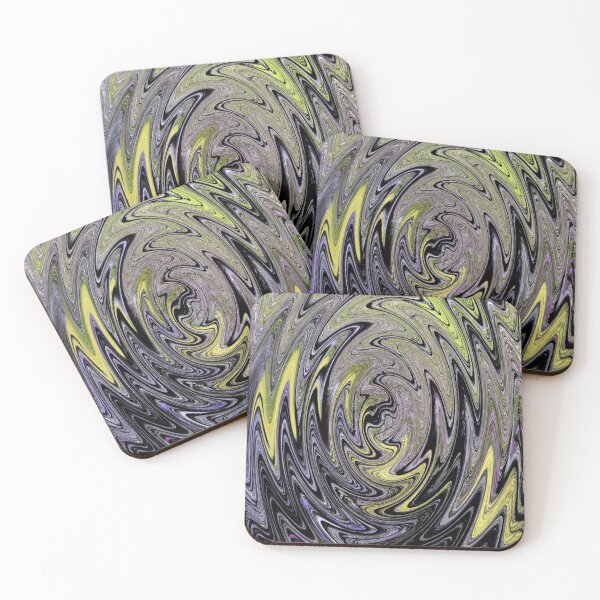 Item preview, A Forest River Dances Through this Abstract Digital Work in Yellow and Black designed and sold by BeceroCreations.