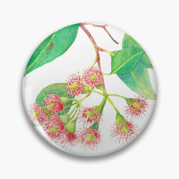 Item preview, Red flowering eucalyptus with red flowers watercolour designed and sold by Zoya Makarova.