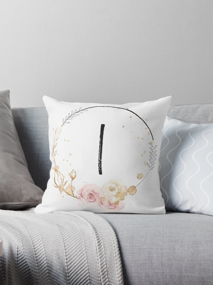 Thumbnail 1 of 4, Pillow, Letter I - Roses designed and sold by Rionda.