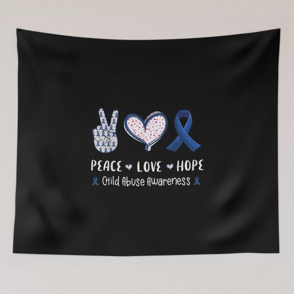 Item preview, Peace Love Hope Child Abuse Awareness Ribbon designed and sold by JPKallas.