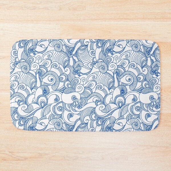 Item preview, Luxury Ocean Wave Patterns Navy Blue Sea Wave Pattern designed and sold by PatternGallery.