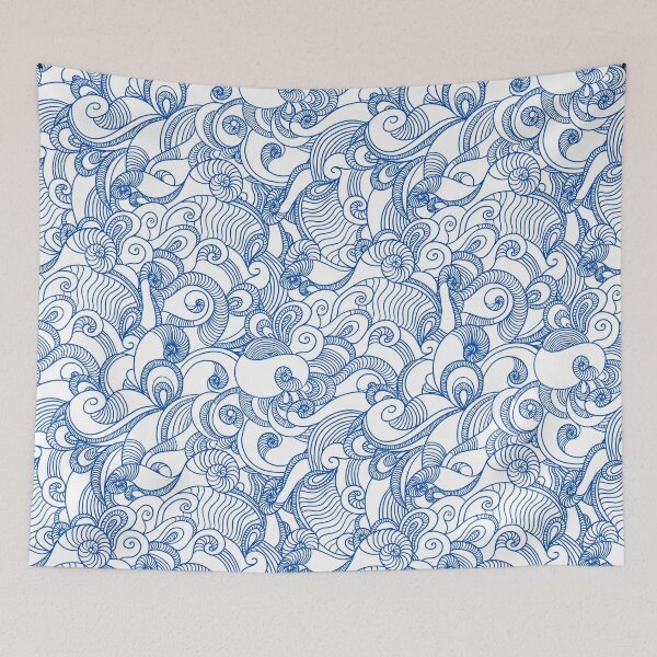 Item preview, Luxury Ocean Wave Patterns Navy Blue Sea Wave Pattern designed and sold by PatternGallery.