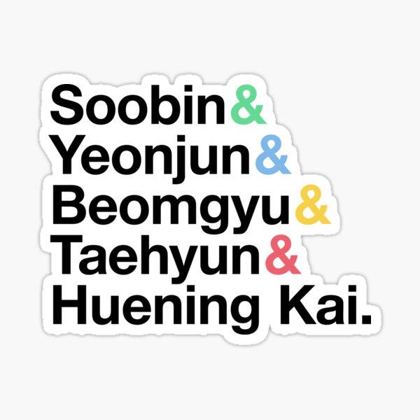 TXT High Quality Stickers, KPOP, TomorrowTogether, Soobin, Yeonjun,  Beomgyu, Taehyun, HueningKai, Txt Stickers, Kpop Merch, Kpop Sticker